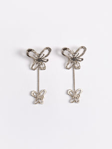 Double Flower Logo Large Earrings